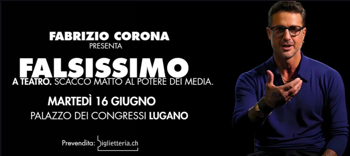 Fabrizio Corona arriva a Lugano con “Falsissimo”